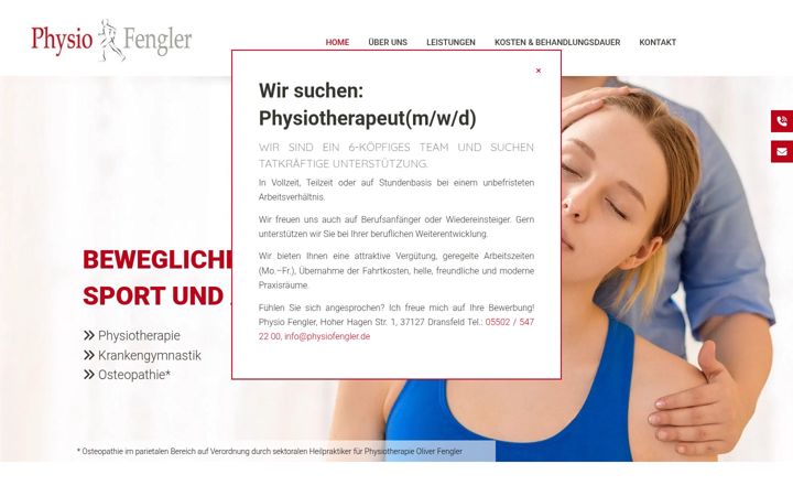Ekrānuzņēmums no physiofengler.de