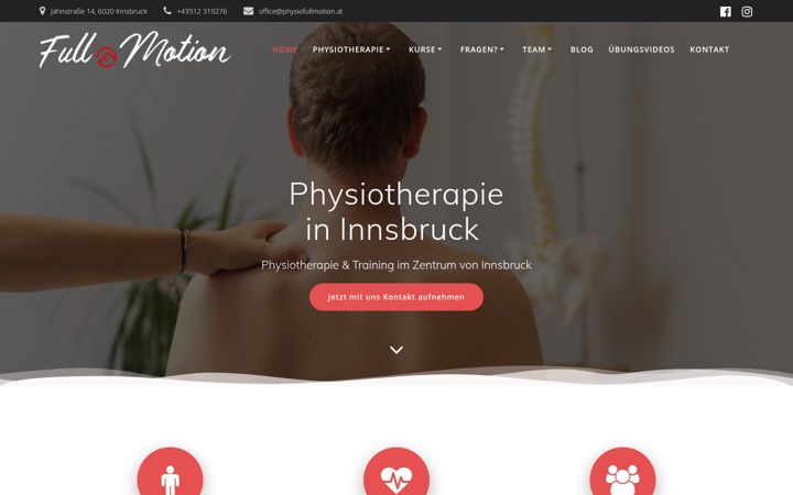 Snimka zaslona za physiofullmotion.at