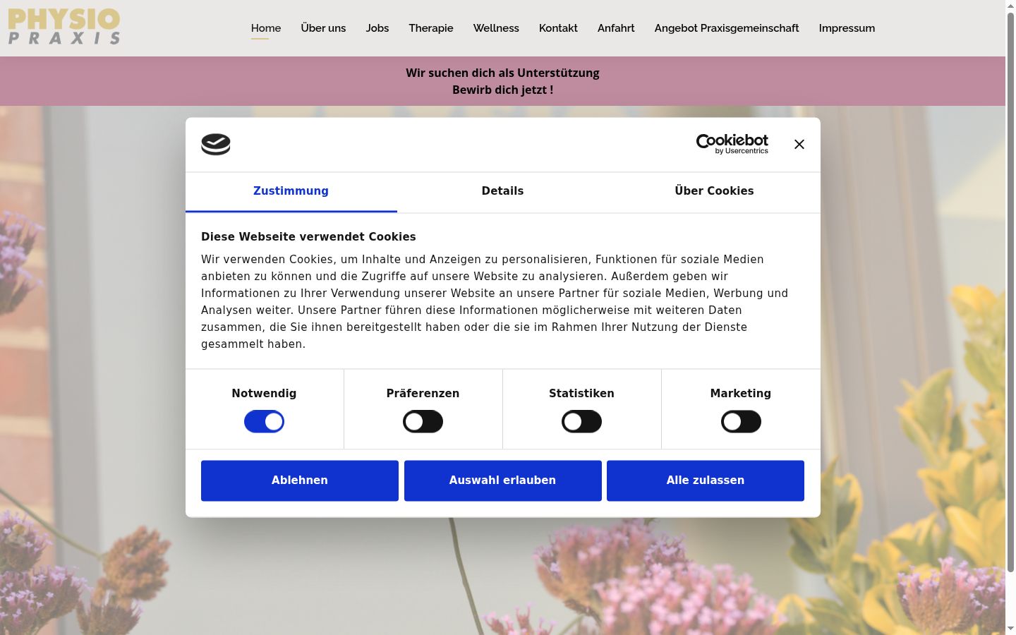 Screenshot tal-banner tal-kunsens muri qabel kwalunkwe interazzjoni