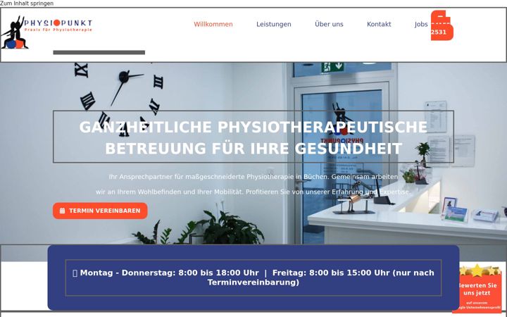 Screenshot von physiopunkt-unat.de
