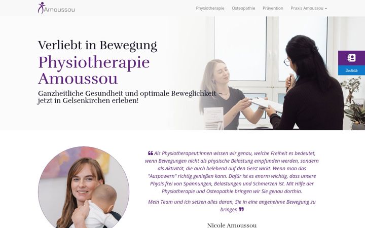 Screenshot of physiotherapie-amoussou.de