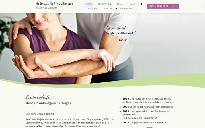 Snímek obrazovky physiotherapie-daskewitz.de