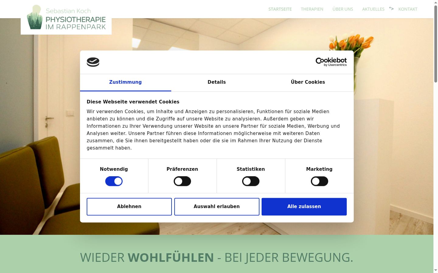 Screenshot of the consent banner shown before any interaction