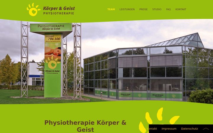 Snimka zaslona za physiotherapie-koerper-geist.de