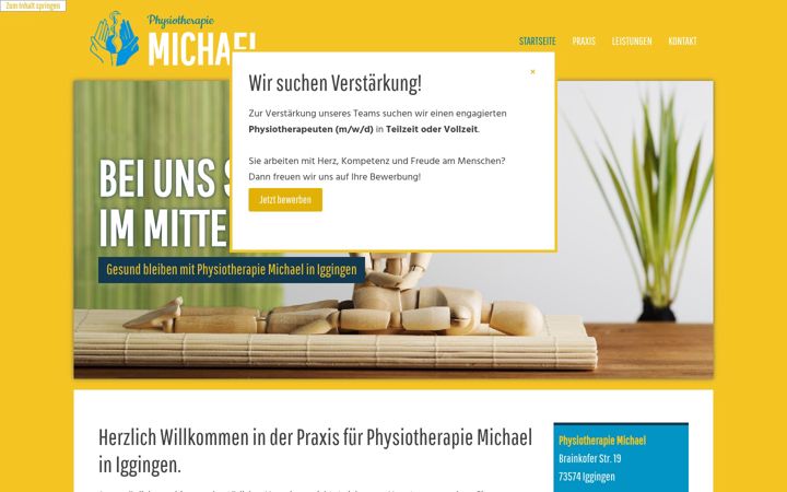 Screenshot of physiotherapie-michael.de