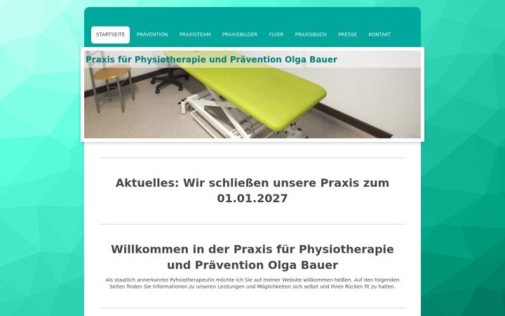 Screenshot stránky physiotherapie-olga-bauer.de
