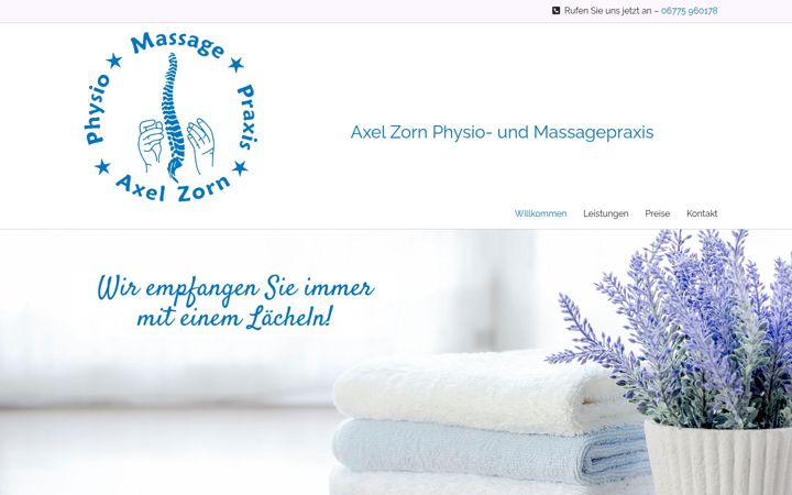 Skjámynd af physiotherapie-zorn.de