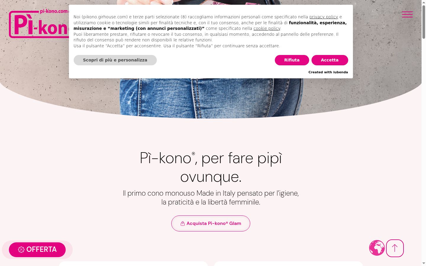 Snimka zaslona bannera za privolu prikazanog prije bilo kakve interakcije