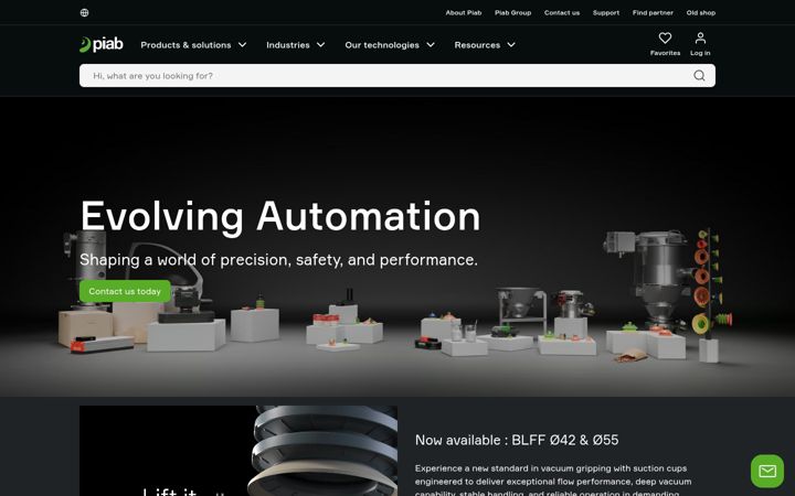 Screenshot of piab.com