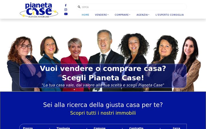 Screenshot of pianetacasepc.com