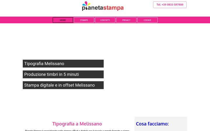 Screenshot of pianetastampamelissano.it