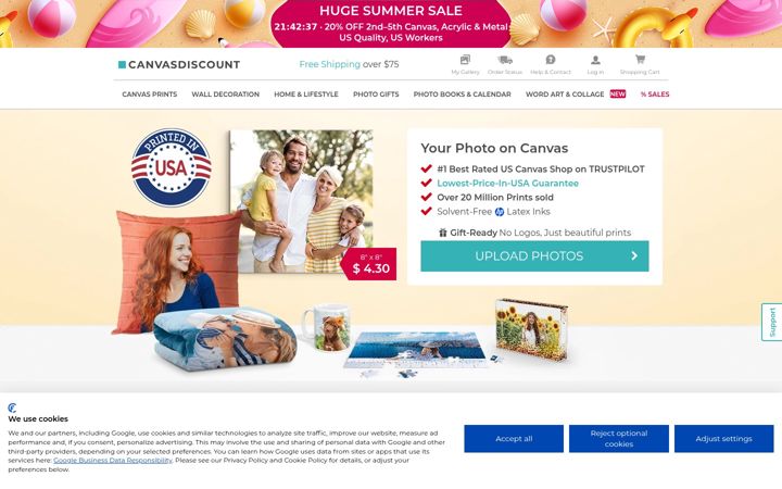 Screenshot of picanova.com