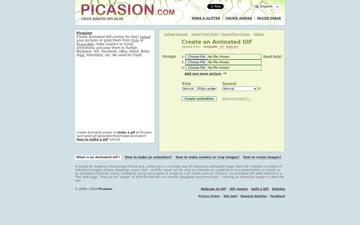 Screenshot of picasion.com