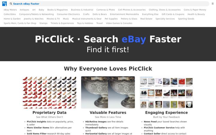 Screenshot of picclick.com