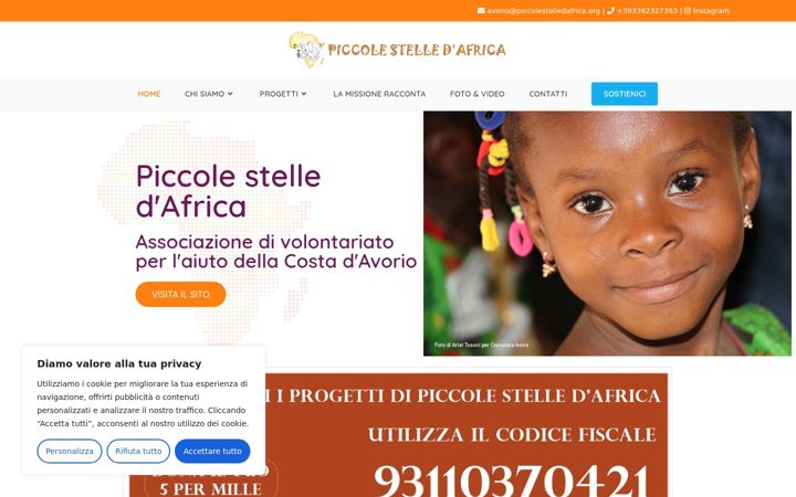 Posnetek zaslona piccolestelledafrica.org