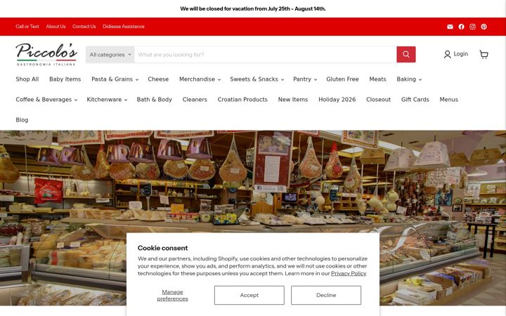 Screenshot of piccolosgastronomia.com