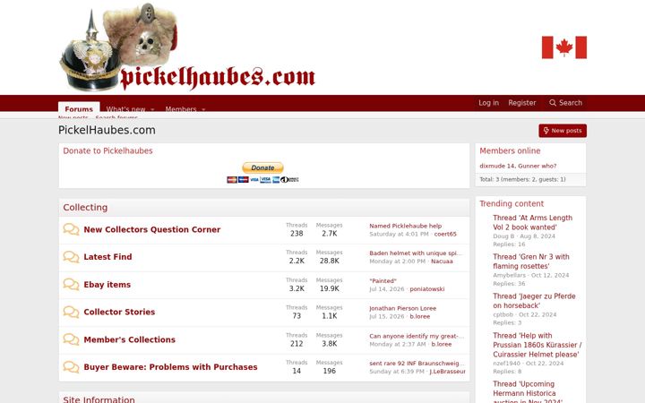 Screenshot of pickelhaubes.com
