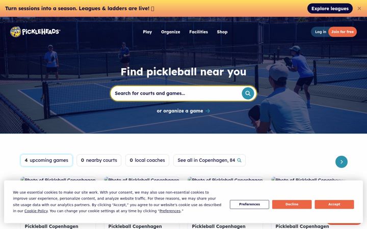Screenshot of pickleheads.com