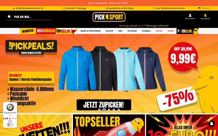 Screenshot of picksport.de