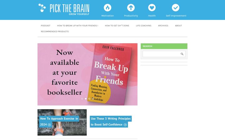 Screenshot of pickthebrain.com