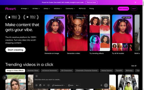 Screenshot of picsart.com