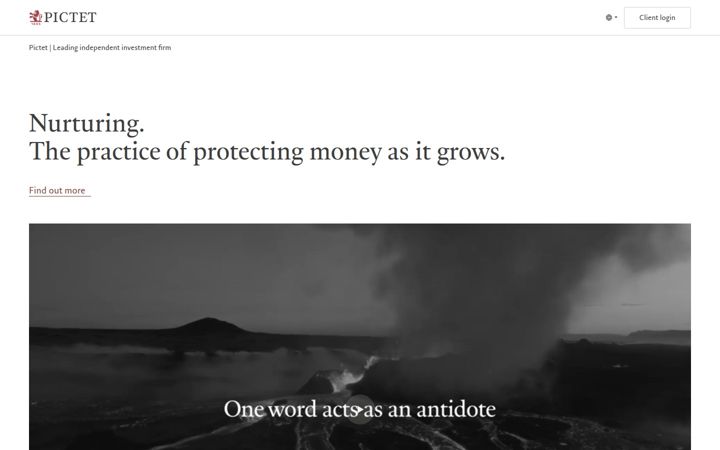 Snimka zaslona za pictet.com