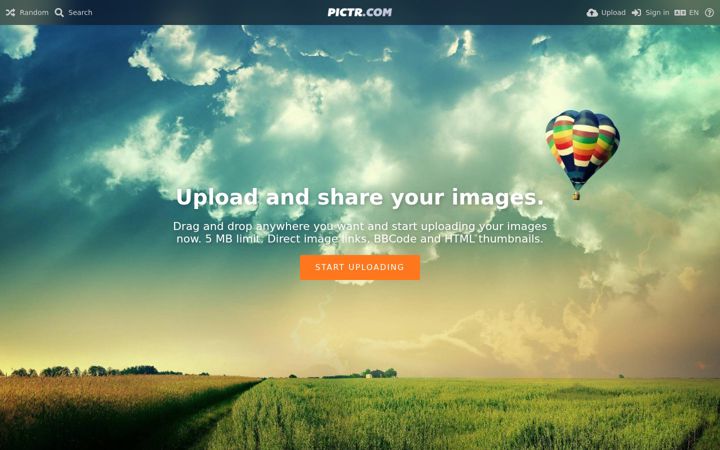 Screenshot of pictr.com