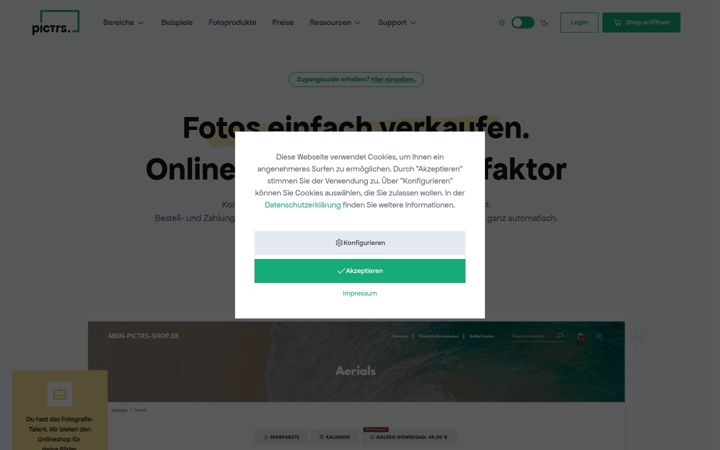 Skærmbillede af pictrs.com