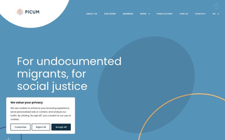 Screenshot of picum.org