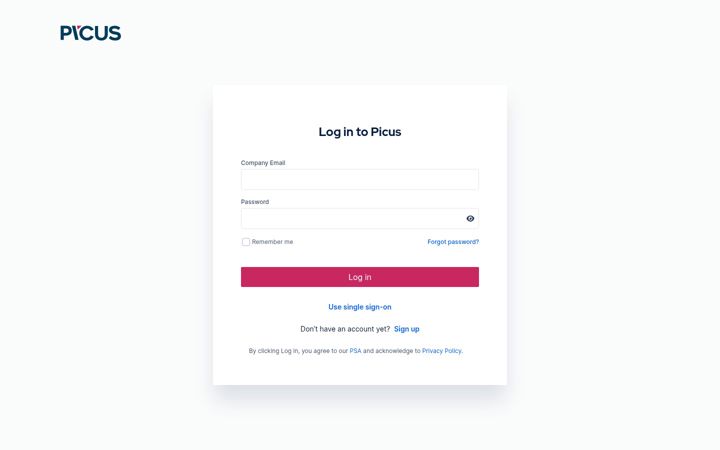 Screenshot of picus.io