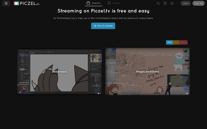 Screenshot of piczel.tv