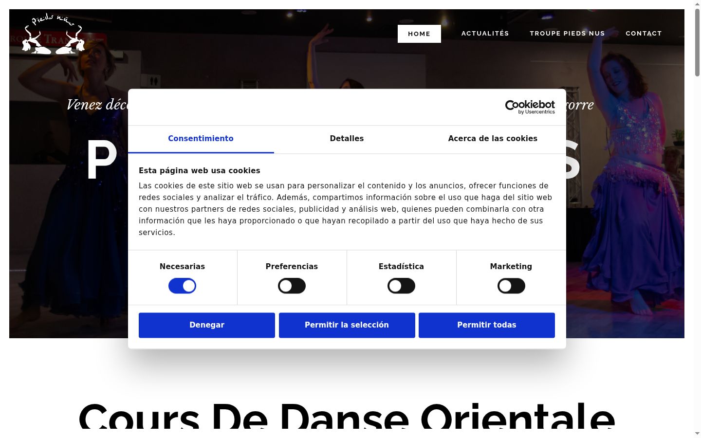Screenshot van de toestemmingsbanner zoals getoond vóór enige interactie