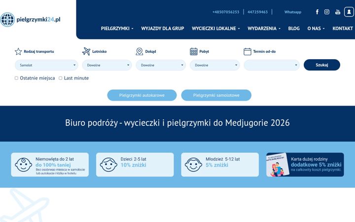 Posnetek zaslona pielgrzymki24.pl