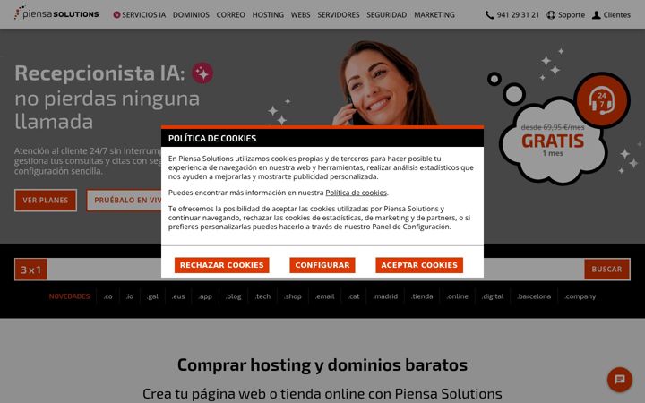 Snimka zaslona za piensasolutions.com