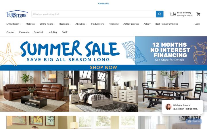 Screenshot of piercefurnituregallery.com
