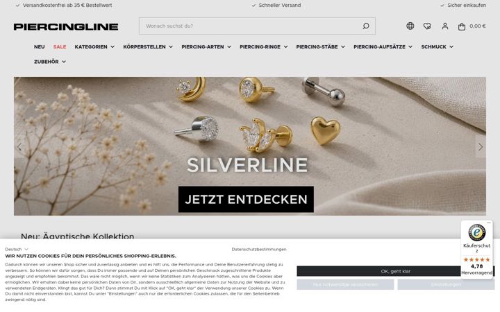 Screenshot stránky piercingline.com