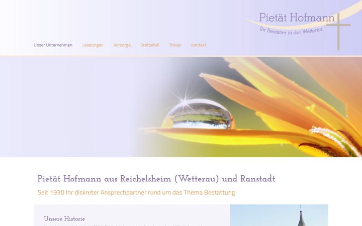 Képernyőkép: pietaet-hofmann.de