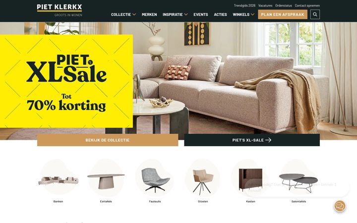 Screenshot of pietklerkx.nl