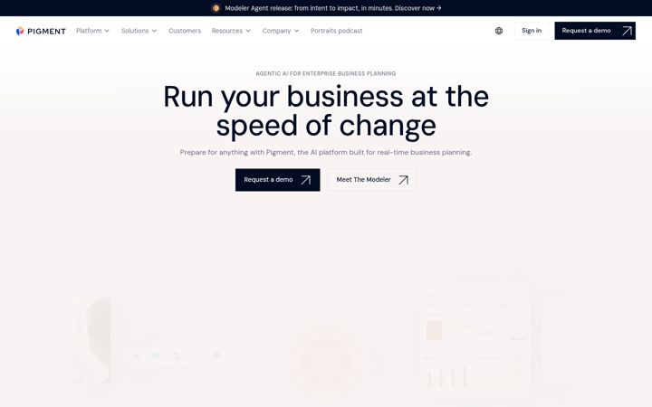 Screenshot of pigment.com