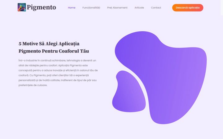 Screenshot van pigmento.ro