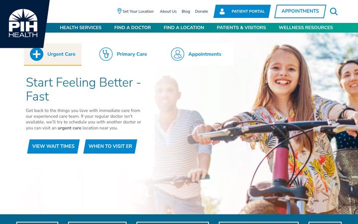 Screenshot of pihhealth.org