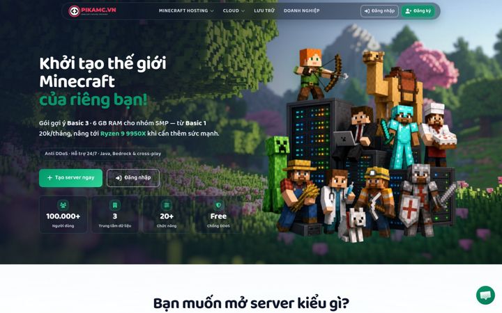 Screenshot ta' pikamc.vn