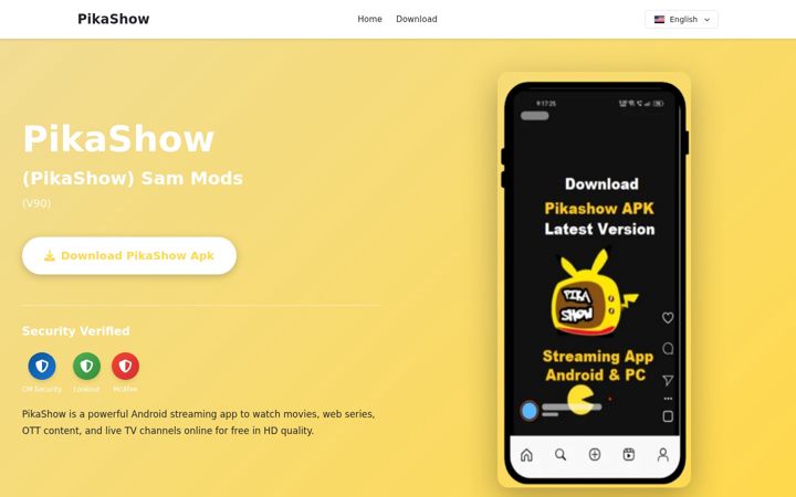Screenshot of pikashowtv.org.pk