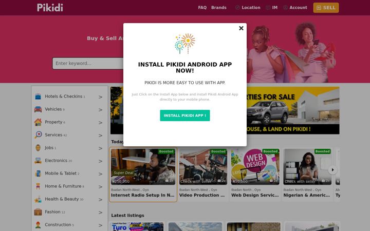 Screenshot of pikidi.com