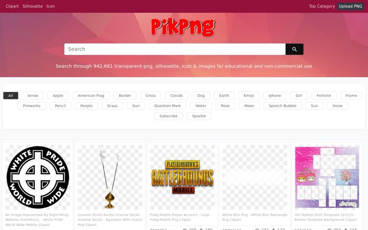 Screenshot of pikpng.com