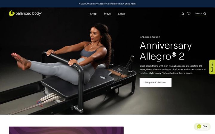 Screenshot of pilates.com