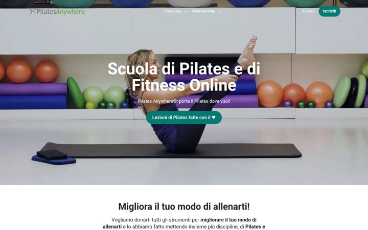 Screenshot di pilatesanywhere.it
