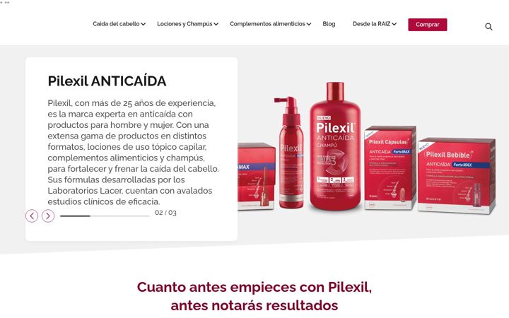 Capture d'écran de pilexil.com