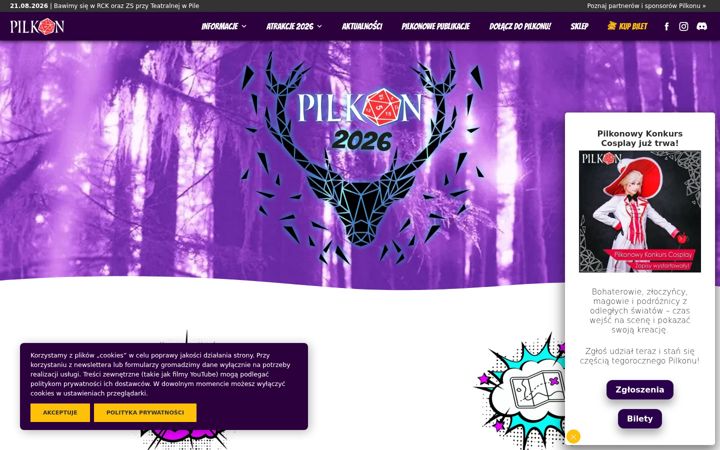 Screenshot stránky pilkon.pl