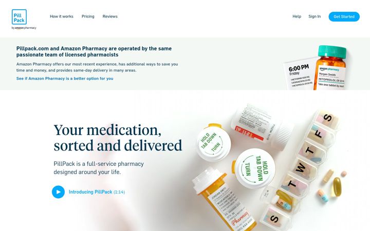 Skärmbild av pillpack.com